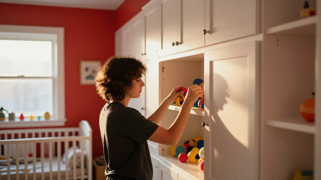 This Nursery Got A Bold Paint Redo With Built-In Cabinets